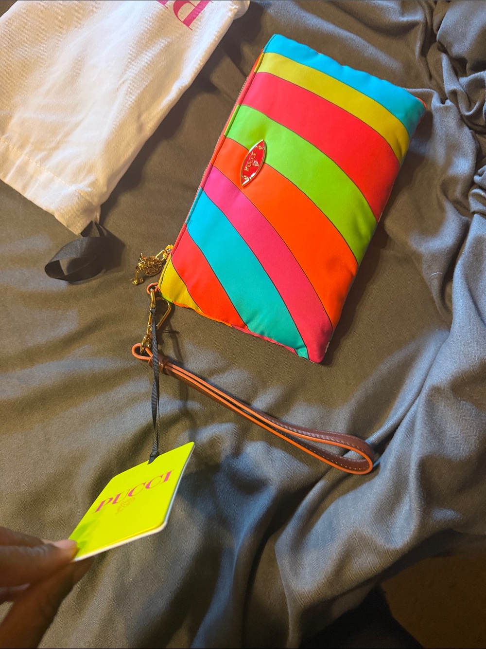 Multicolor Striped Wristlet Pouch - Picture 3 of 6
